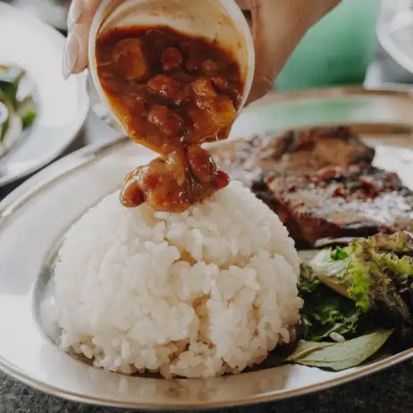 Arroz blanco con habichuela
